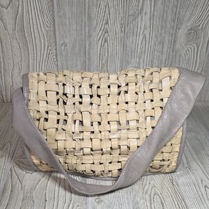 Laura Di Maggio Ivory and Grey Leather Womens Purse Bag